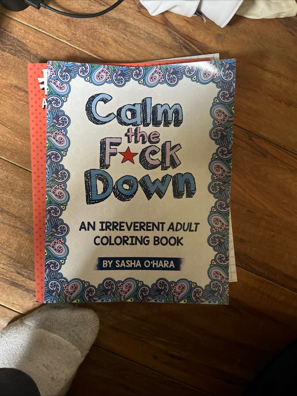 Calm the F*ck Down Adult Coloring Book by - White & Blue
